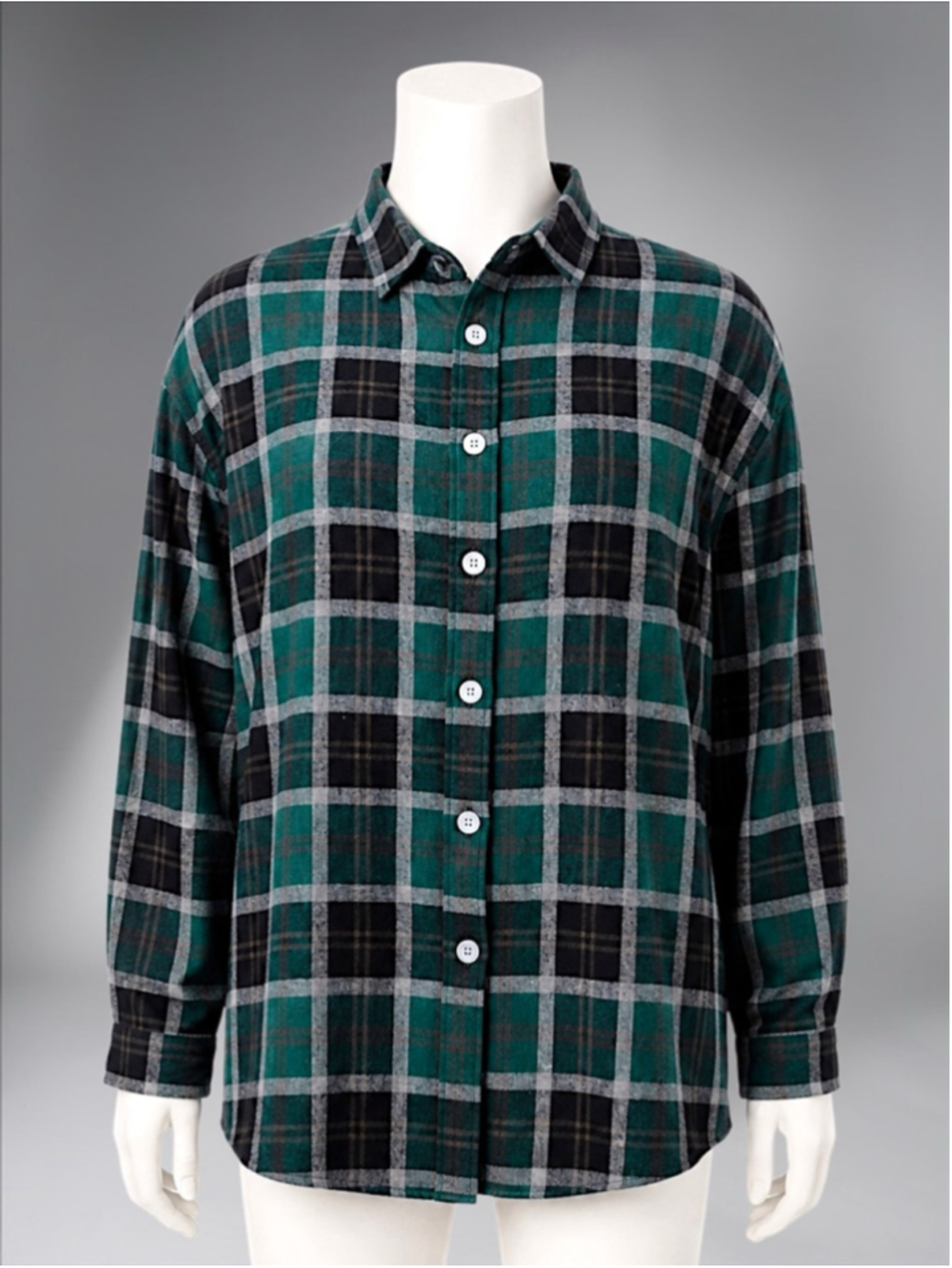 Women’s Green Plaid Boyfriend Flannel Button-Down Shirt – Size Small - Picture 4 of 14